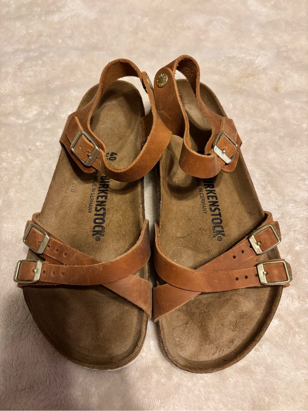 Birkenstock Kumba Franca oiled leather Cognac brown sandals